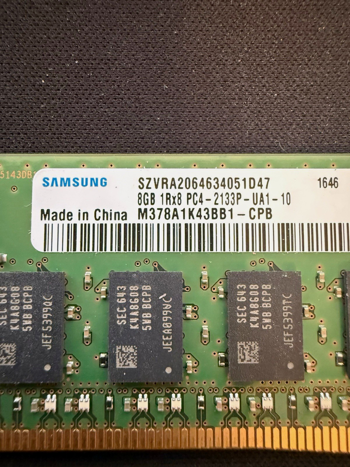 Samsung 8GB DDR4 2133MHz PC4-2133P 288-Pin UDIMM RAM M378A1K43BB1-CPB