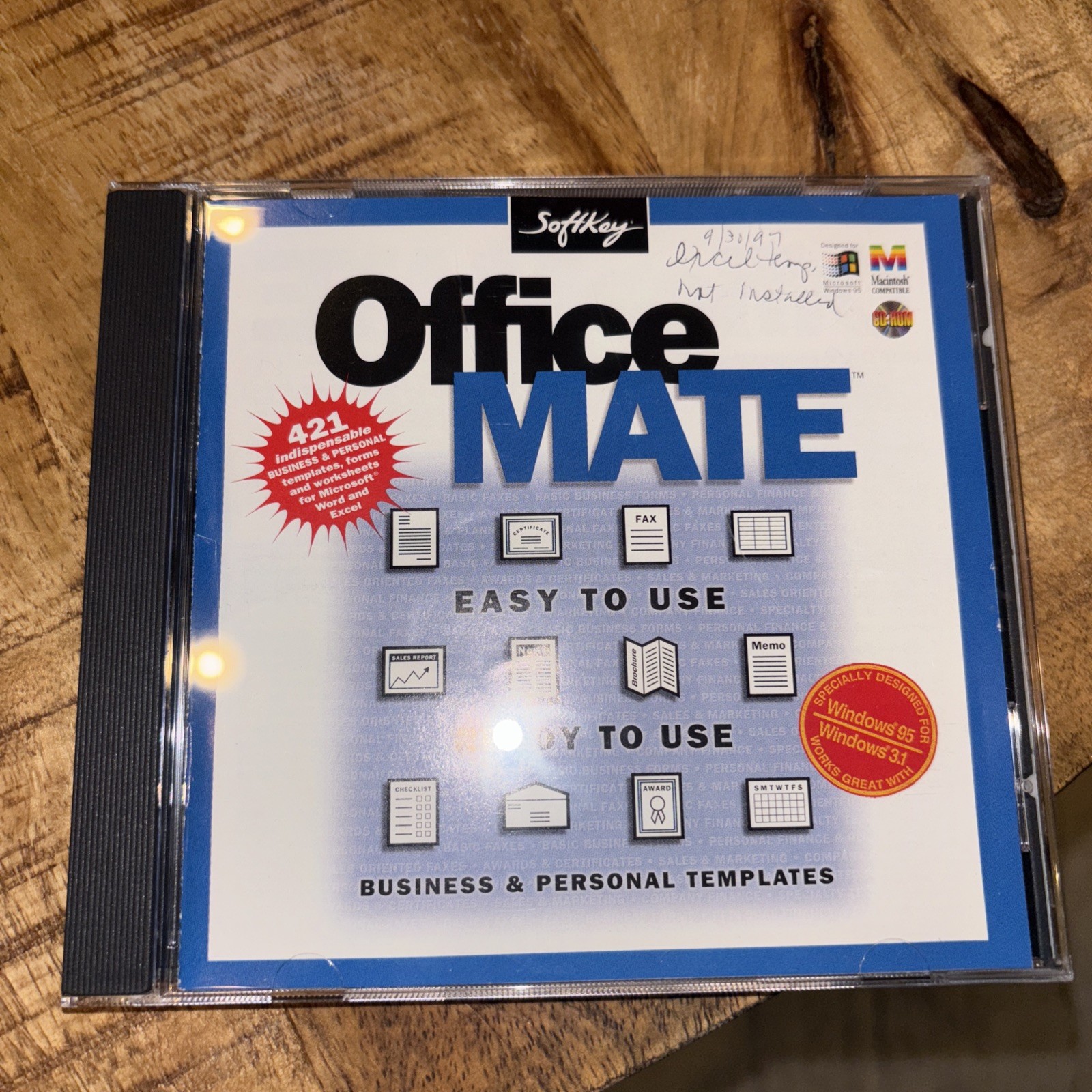 Office Mate Softkey for Windows 95 windows 3.1 and Macintosh CD-ROM