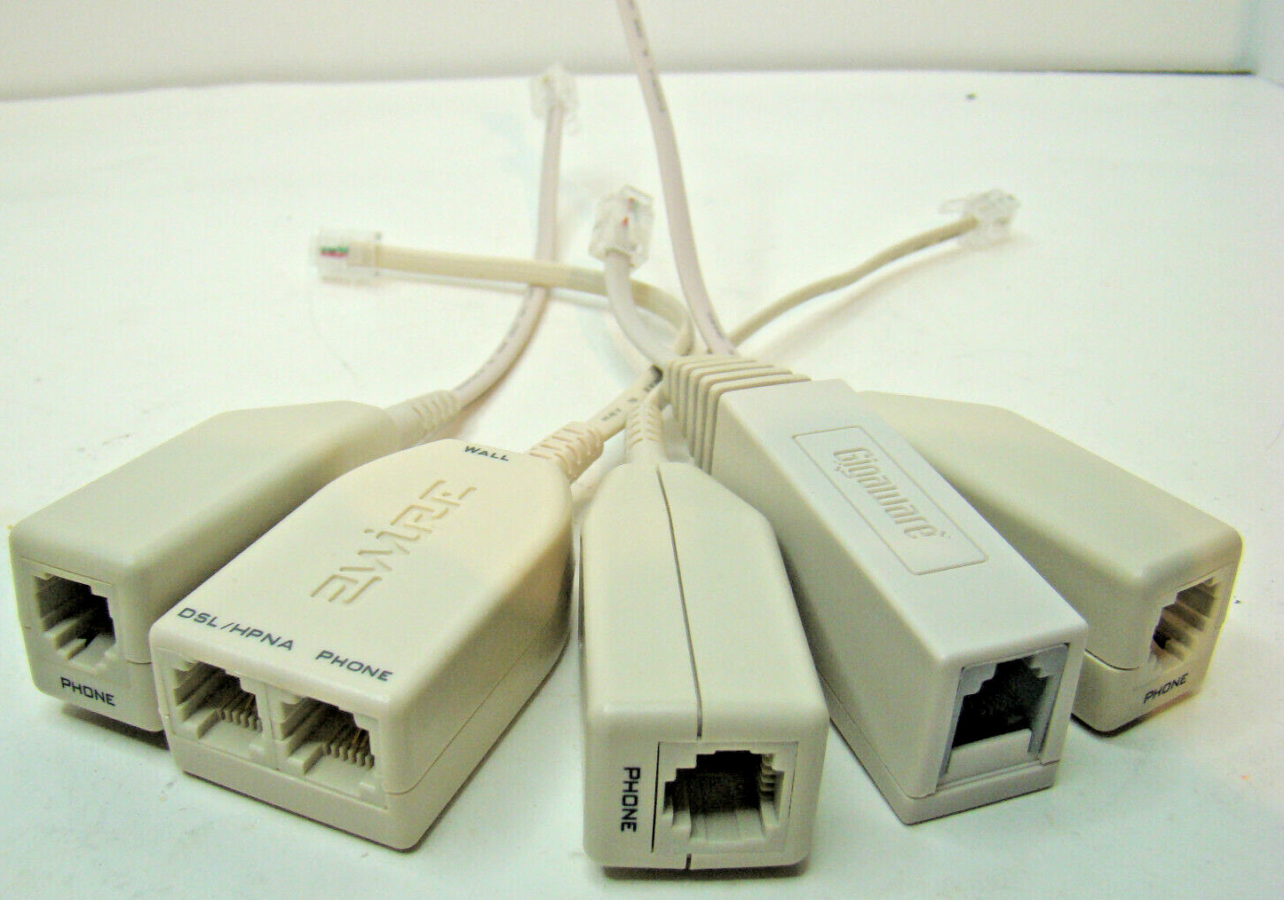 Lot of 5 2WIRE PACE GIGAWARE DSL Filter Splitter Telephone PC Internet Phone 