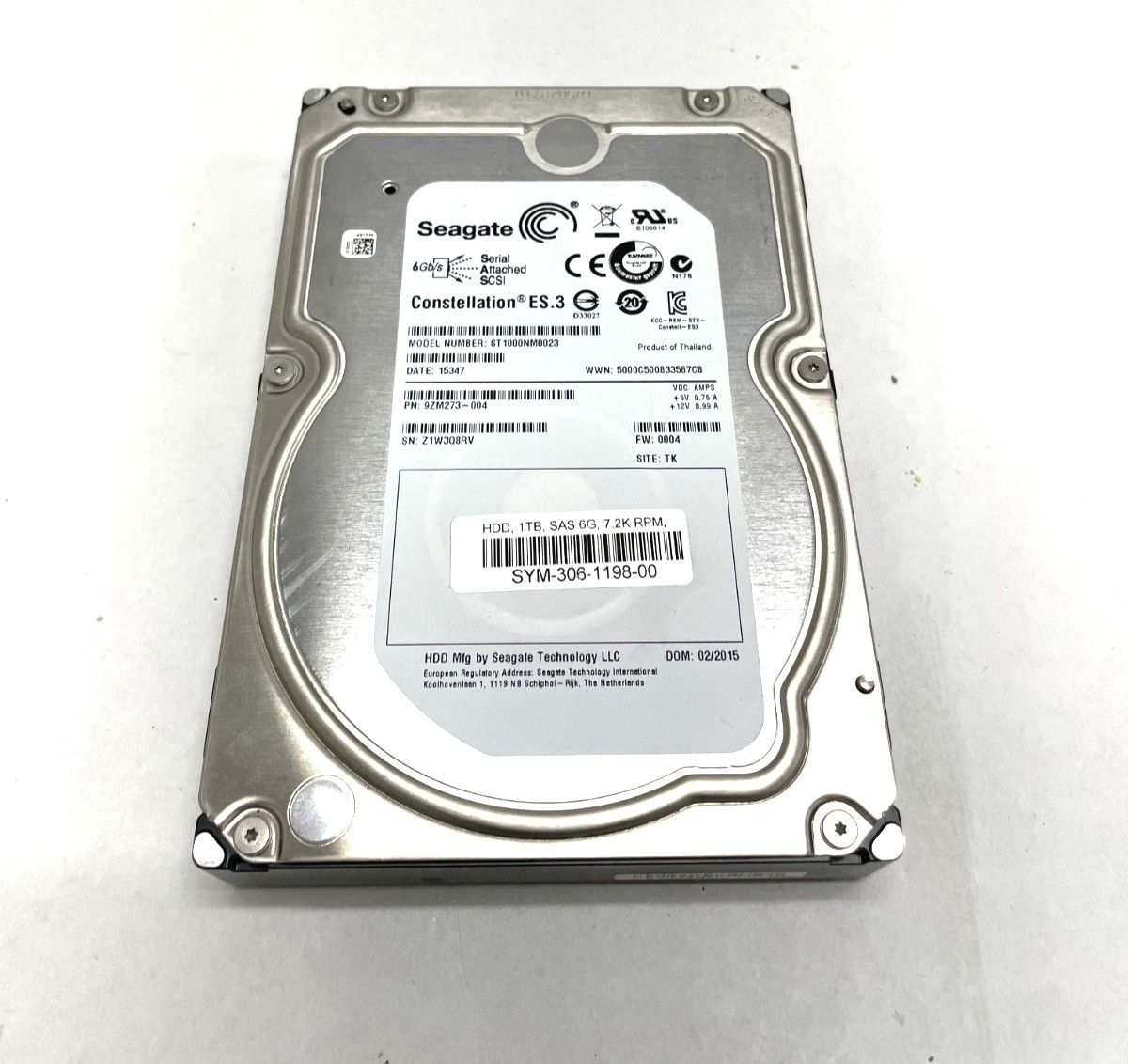 Seagate Constellation ES.3 ST1000NM0023 1TB 7.2K 3.5" SAS 6Gb/s Hard Drive HDD