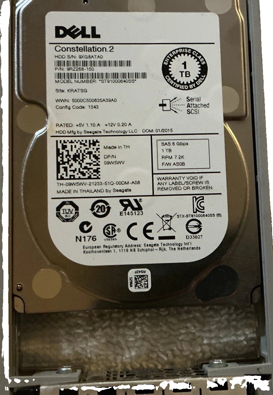 Dell 2.5  1 TB SATA Hard Drive Used