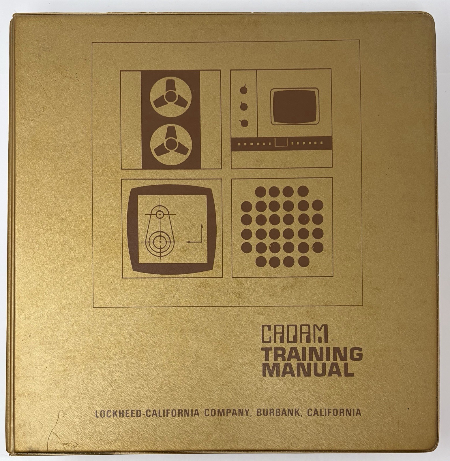 RARE Vintage 1980 IBM Lockheed CADAM Training Manual Binder Book CAD/CAM READ