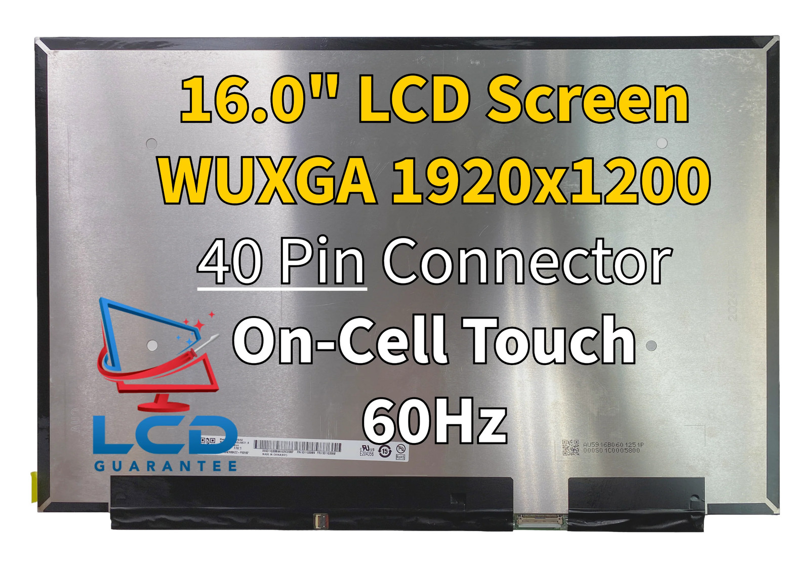 BOE NV160WUM-K03 V8.0 16" WUXGA 60Hz On-Cell Touch Laptop LCD Screen