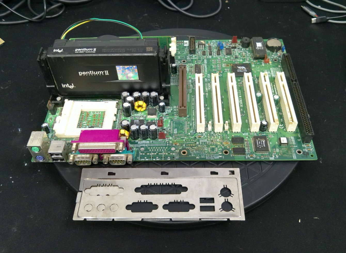 TYAN S1854 AGPX4-PCI-ISA Motherboard W/ I/O Shield, RAM & Intel Pentium II SL2WY