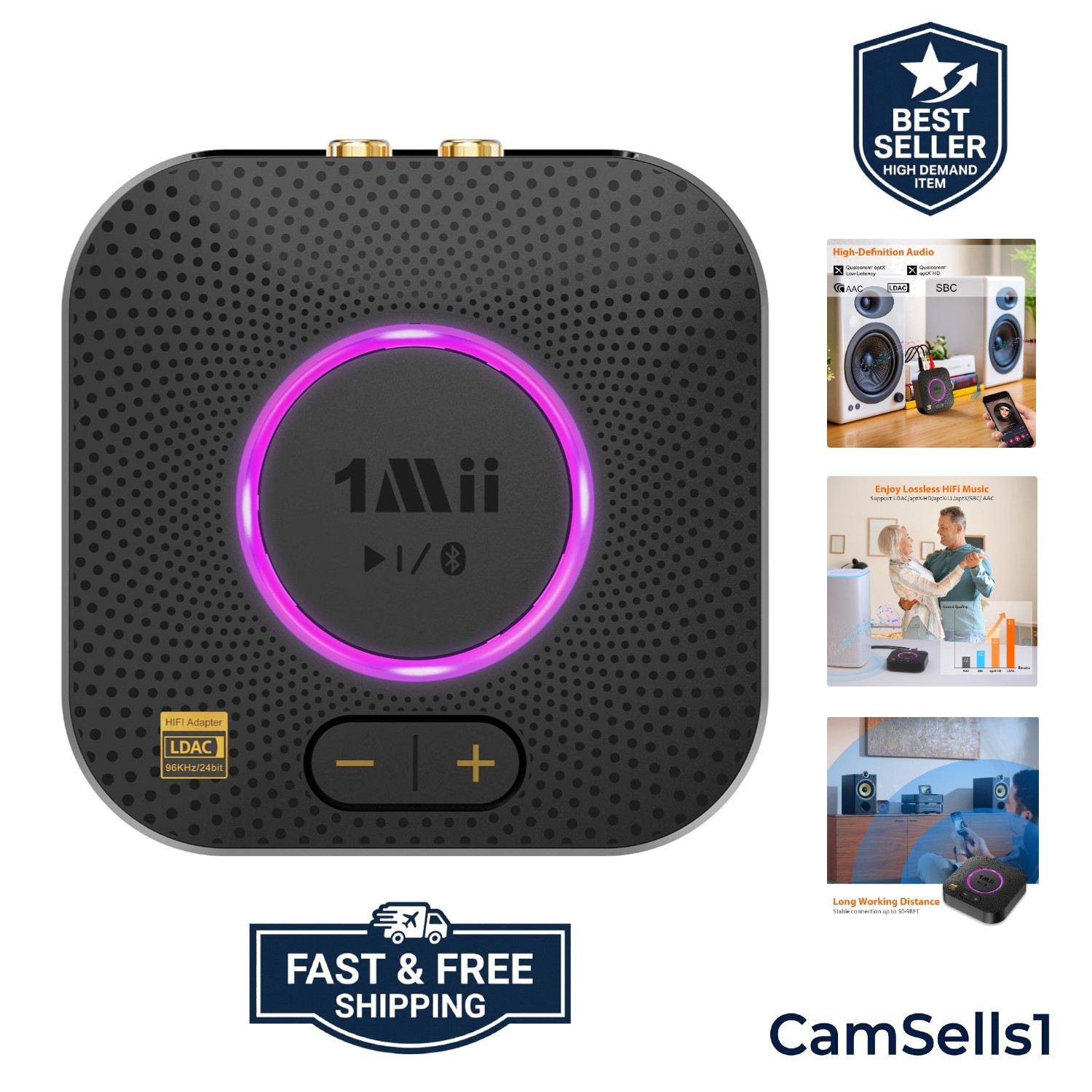 B06S+ Bluetooth 5.3 Receiver for High-Res Streaming - Wireless Audio Adapter