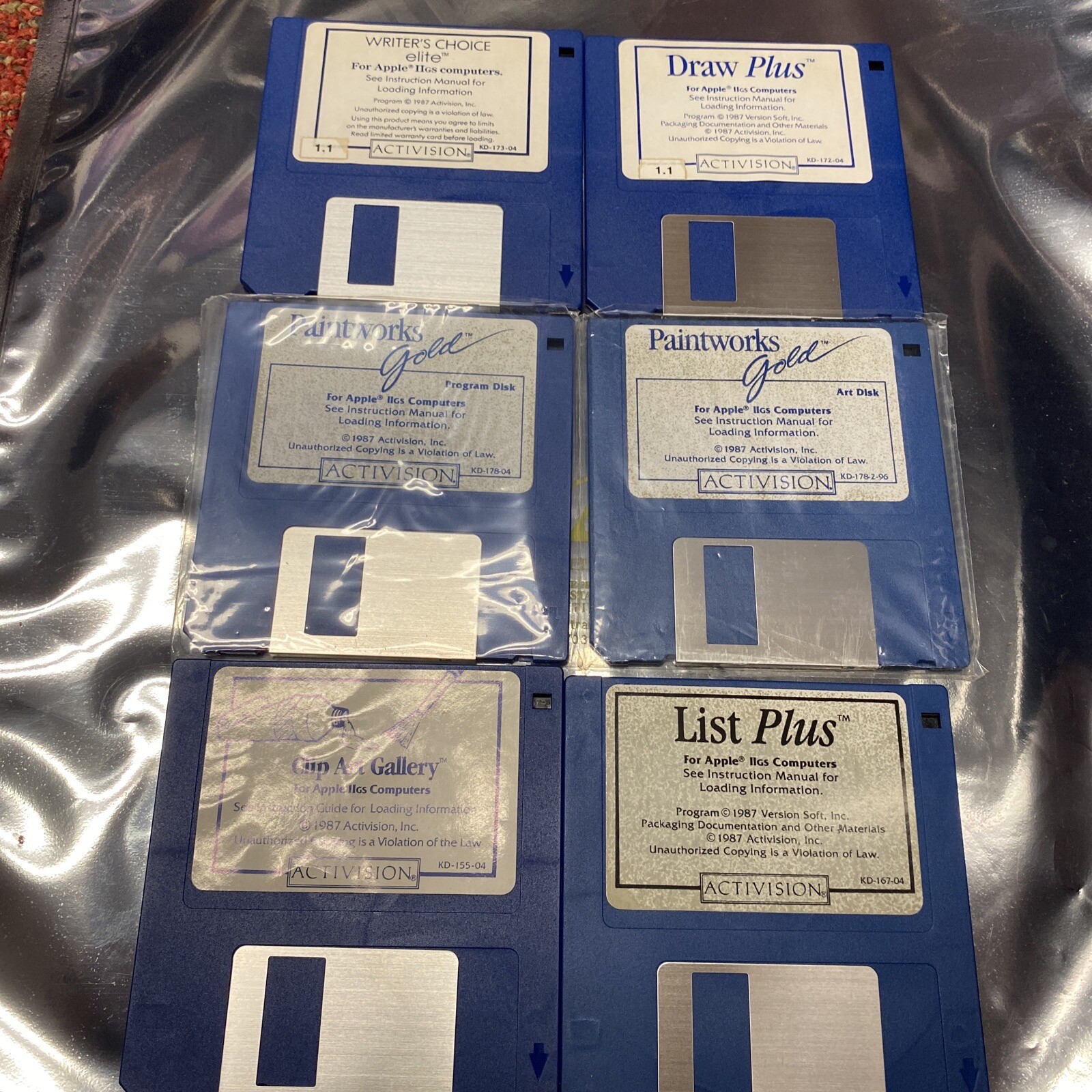 Activision 3.5 Inch Floppy Lot For IIgs List Plus Paintworks Gold Writers Choice