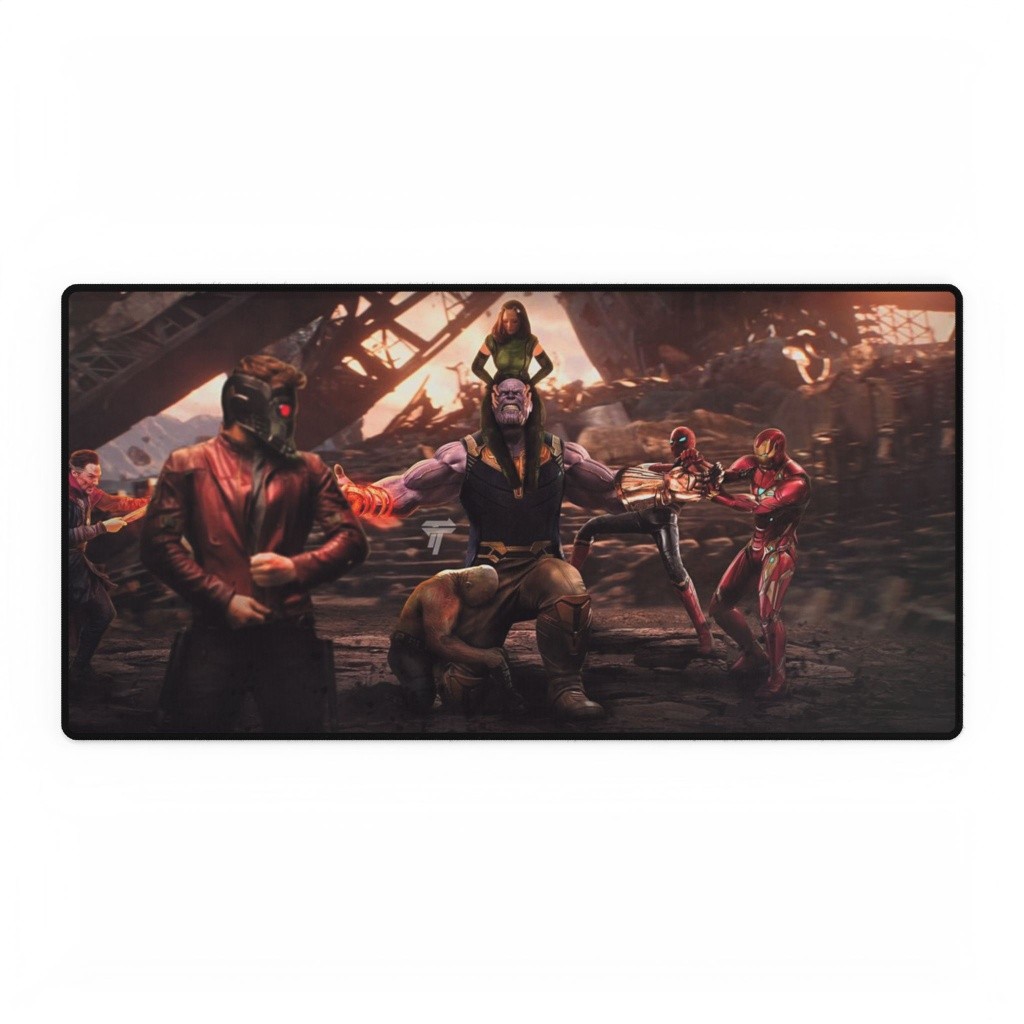 Guardians And Avengers Versus Thanos Epic Battle Scene Mouse Pad Desk Mats