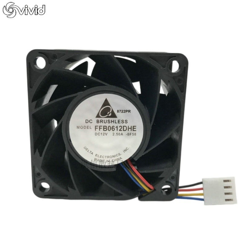 Delta 6038 12V 2.5A FFB0612DHE 6CM 60mm 4-wire Cooling Fan 4pin