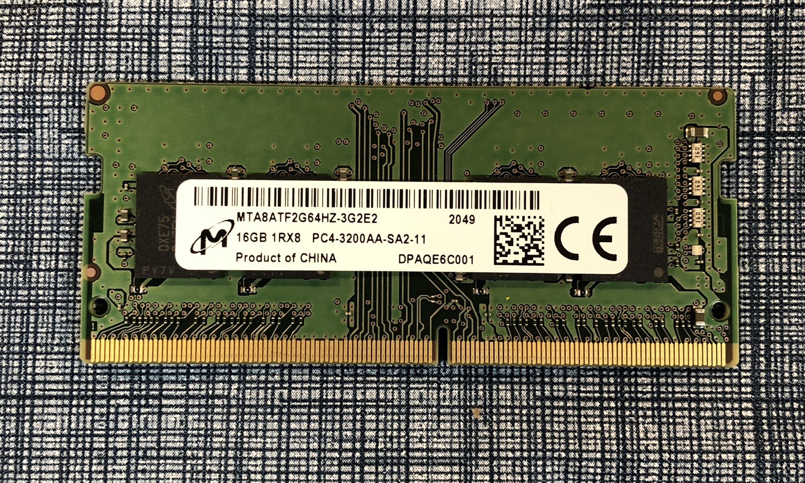 Micron 16GB DDR4-3200 PC4-3200AA 1Rx8 Laptop SODIMM RAM MTA8ATF2G64HZ-3G2E2