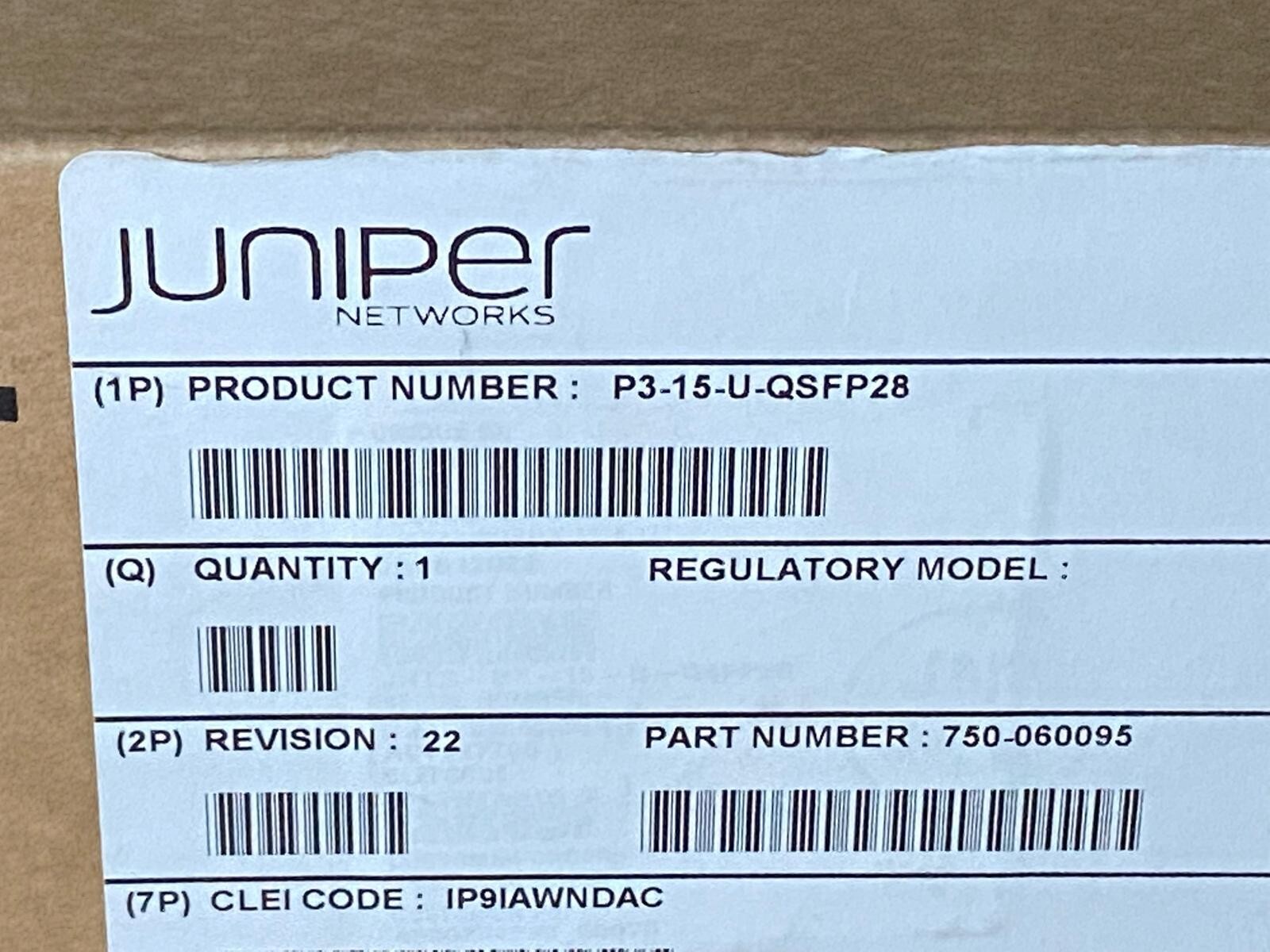 Juniper Networks P3-15-U-QSFP28 15 x 100GE QSFP BRAND NEW 