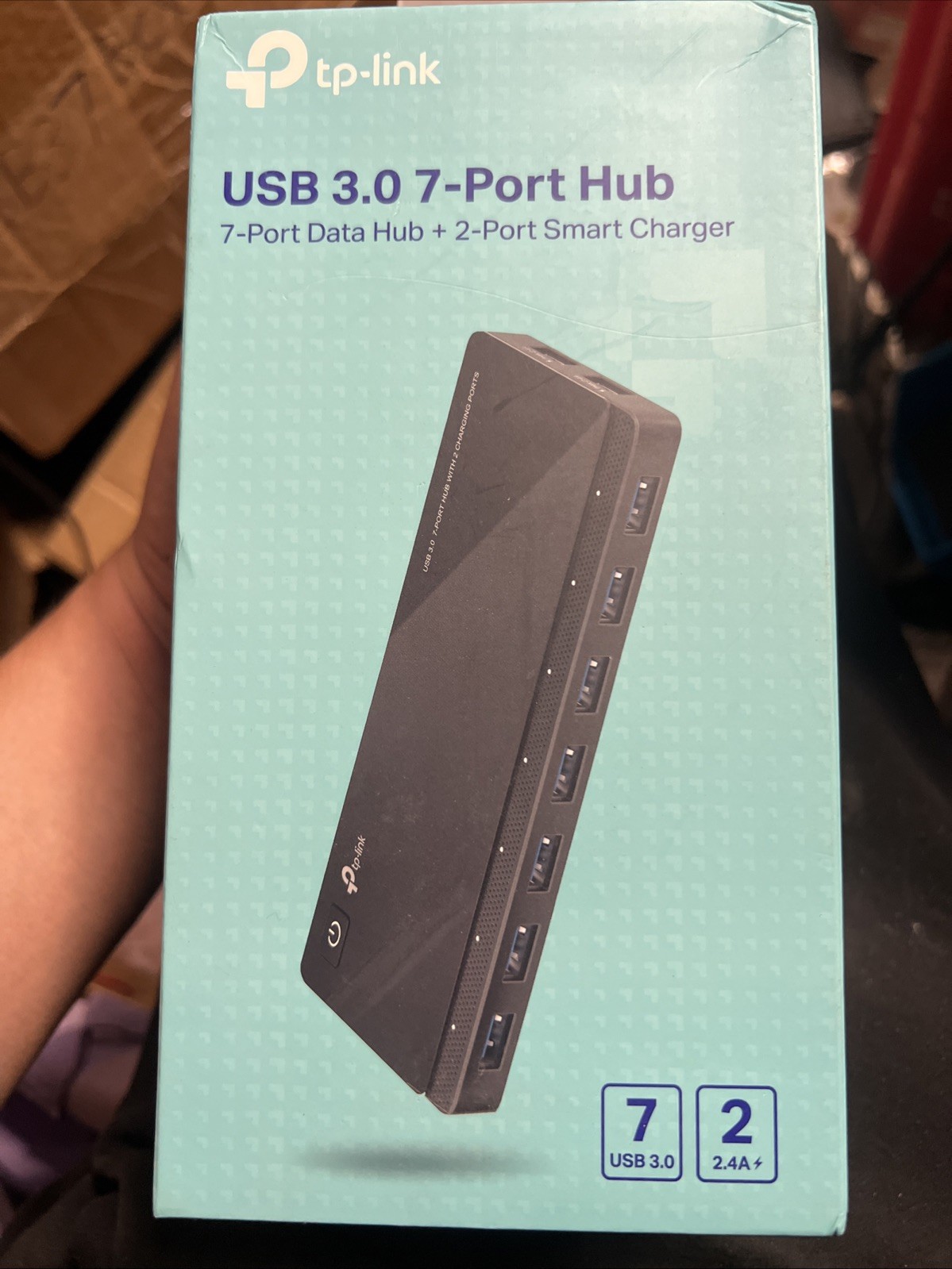 TP-Link UH720 USB 3.0 7-Port Hub w/ 2 Smart Charging Ports 12V/4A New Sealed