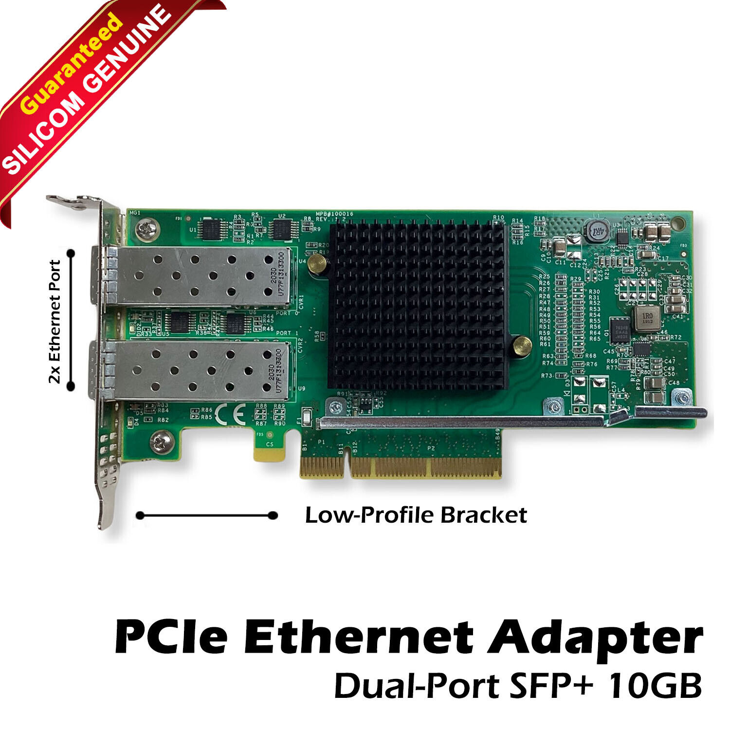 Silicom PE210G2SPI9AE-XR-NU 2-Port 10GbE SFP+ PCIe ADTR Intel X520 Low Profile