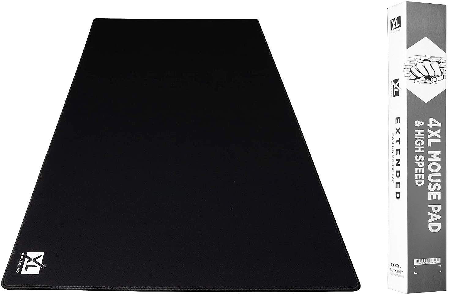 Extra Large Black Gaming Mouse Pad 60 x 30 Inch Rubber Non-Slip Desk Mat
