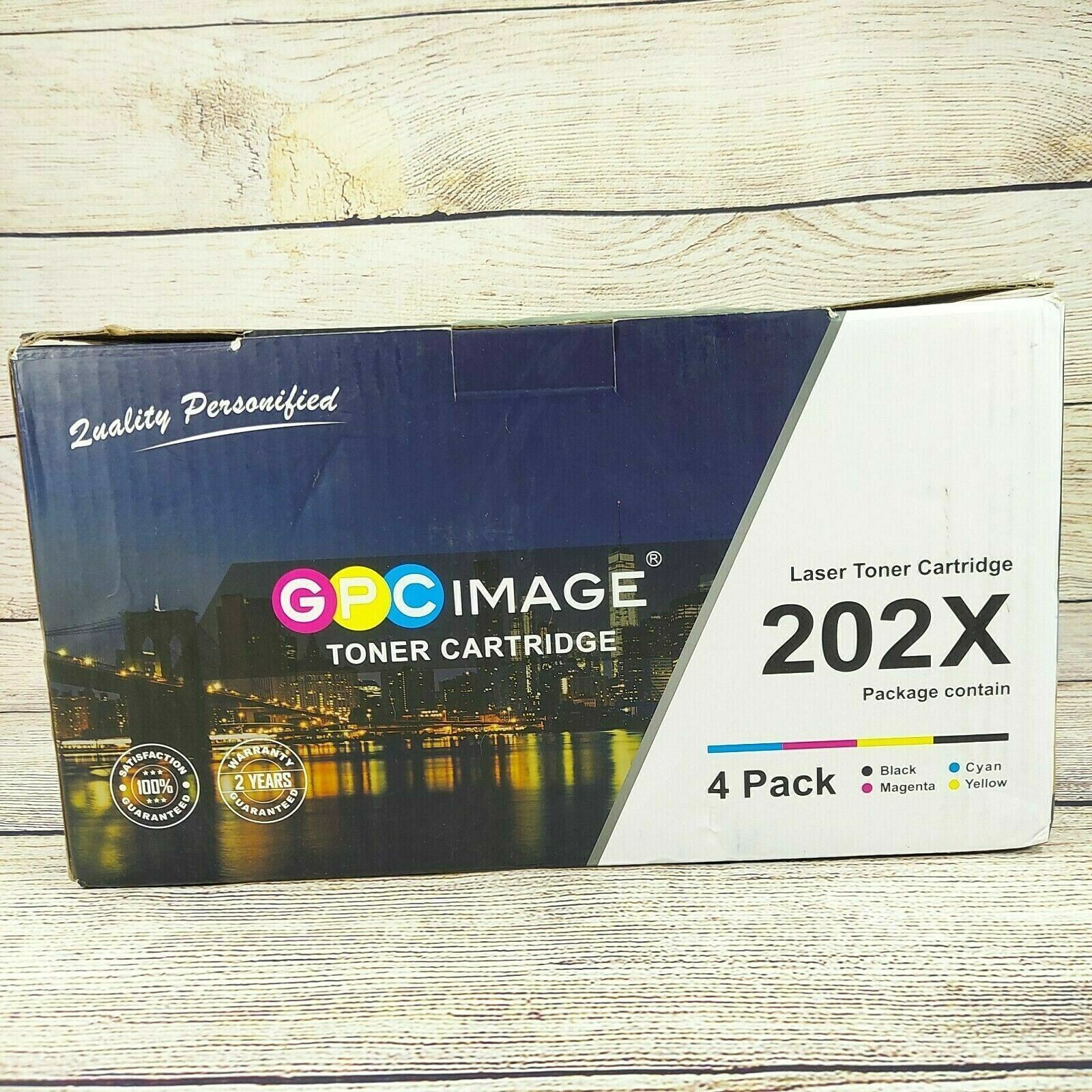 GPC Image Toner Cartridge Replacement HP 202X 4 Pack Black Cyan Yellow Magenta 