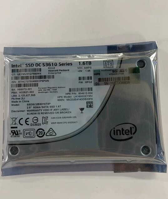 compatible HP INTEL 1.6TB S3610 SERIES SSDSC2BX016T4P 6Gbs 2.5"SATA 804612-004