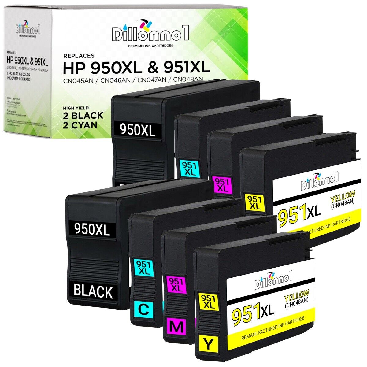 8 PACK for HP 950 951XL Ink Cartridge fits Officejet Pro 251dw 276dw 8100 8600
