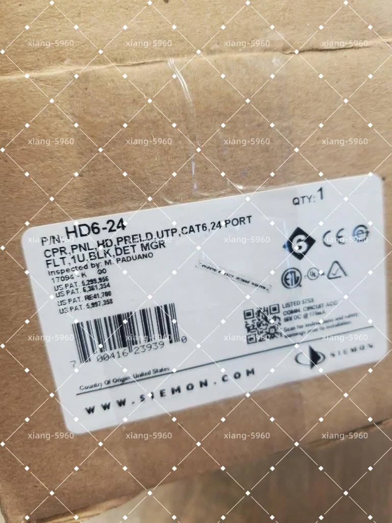 Siemon HD6-24 24-Port Flat High Density Category 6 Patch Panel  