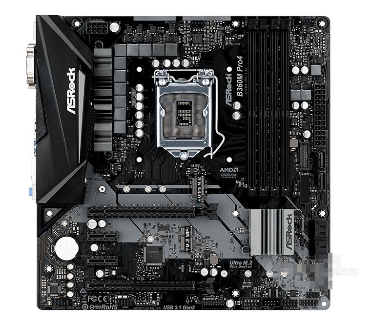ASRock B360M PRO4 Intel B360 LGA1151 DDR4 M-ATX HDMI DVI VGA Desktop Motherboard