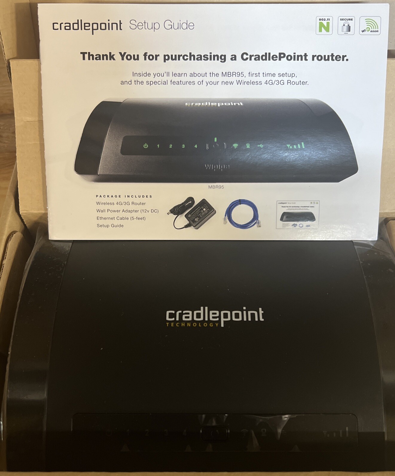 CradlePoint Technology MBR95 4-Port 10/100 Wireless 4G/3G Router New