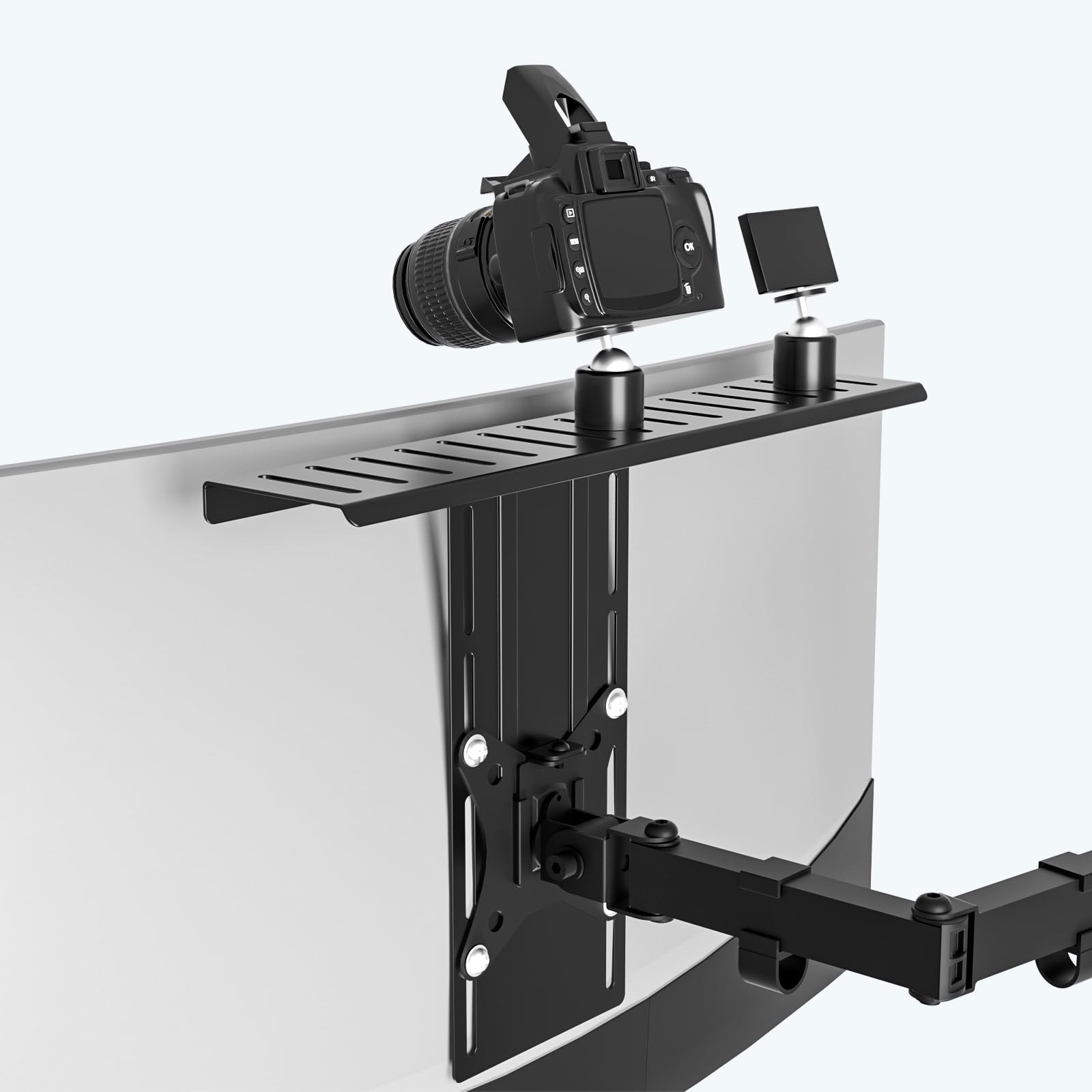 16 inch VESA Monitor Mount Shelf for Streaming, Fits 100×100mm VESA