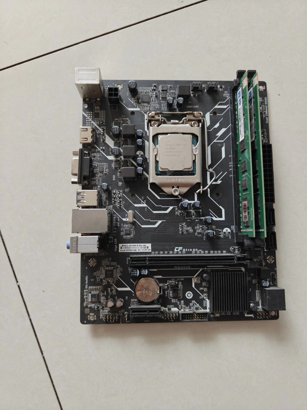 Colorful H310 D3 DDR3 1600 Motherboard+i5-9500F CPU+16GB RAM Combo Fully Tested