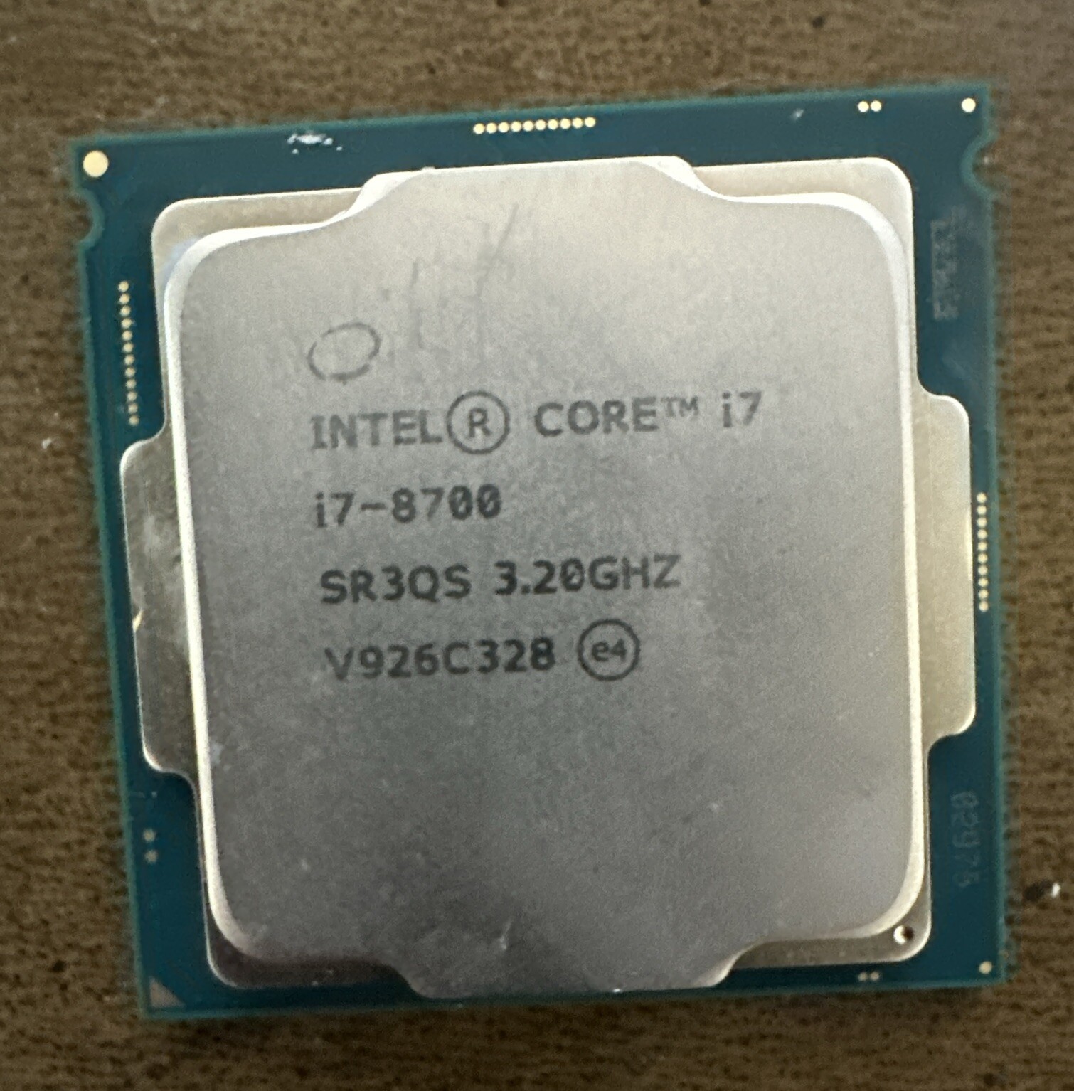 USED Intel Core i7-8700 Six-Core 3.20GHz LGA1151 12MB CPU Processor SR3QS