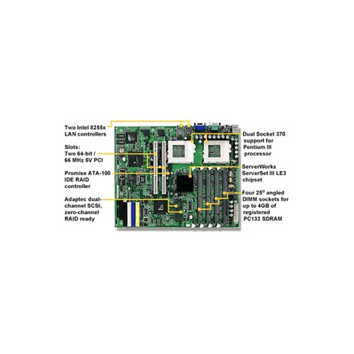 Tyan S2518GNR Thunder Le-T Dual socket 370 motherboard, Supports up to two Intel