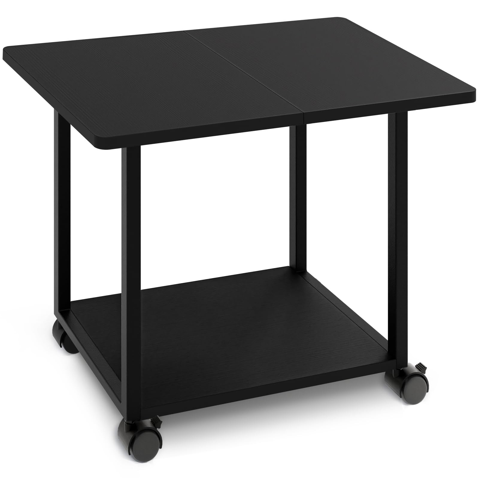 22x15.75 Large Under Desk Printer Stand with Storage Shelf 2-Tier Rolling Pri...