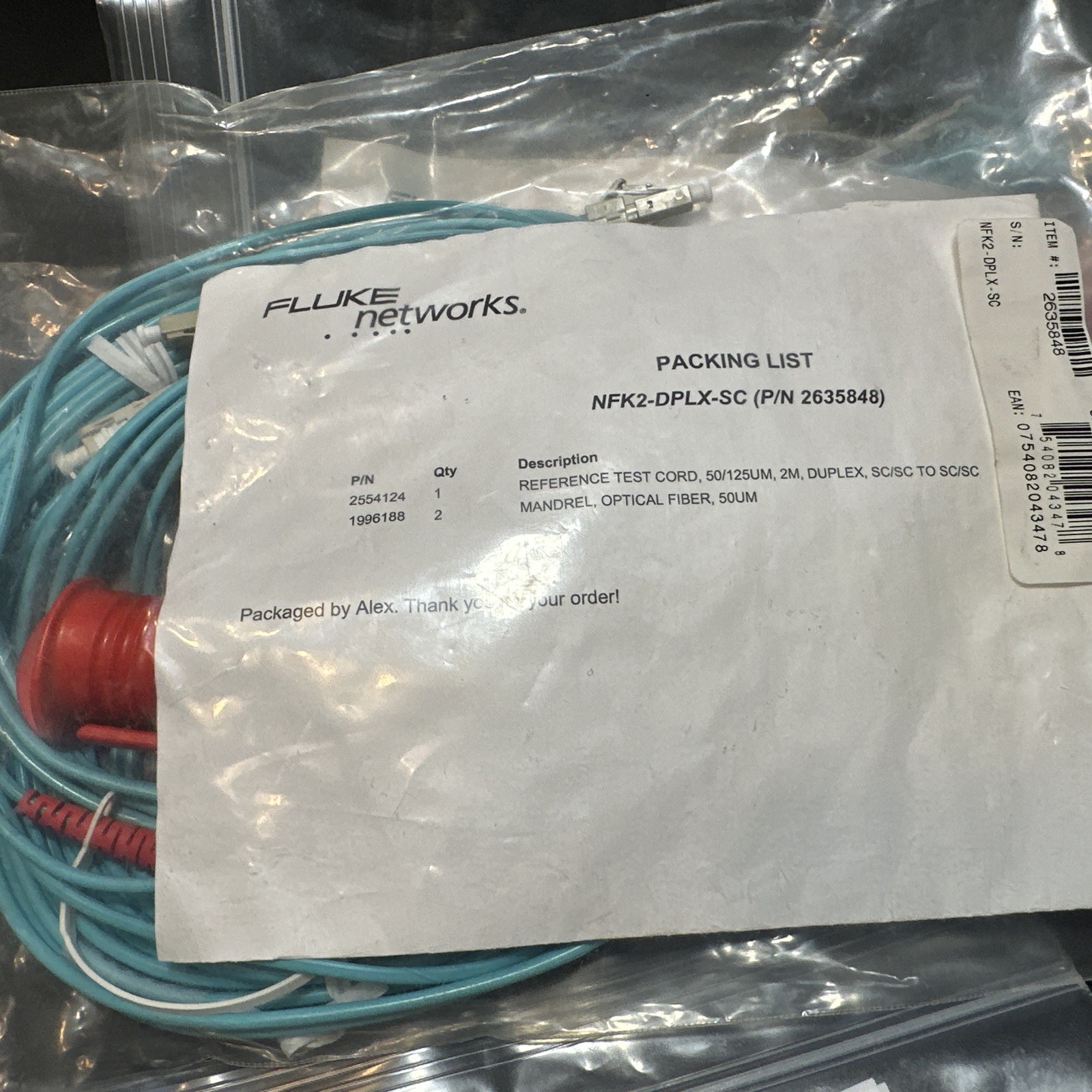 Fluke NFK2-DPLX-SC Duplex SC/SC Fiber Test Cord Kit 2635848