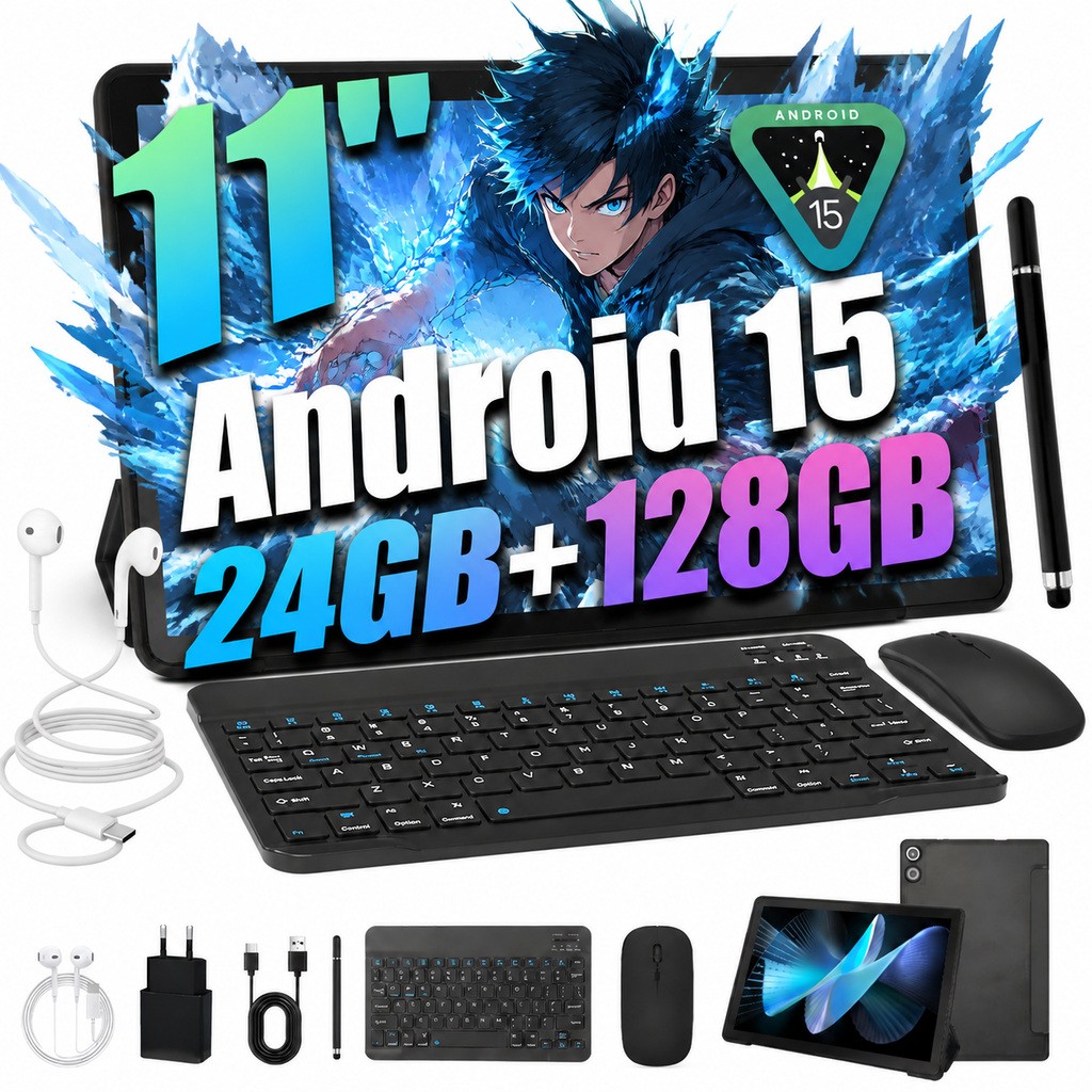 AEEZO 11 inch Tablet Android 15 PC Cota Core 24GB+128GB Pad 6800mAh Wifi NEW