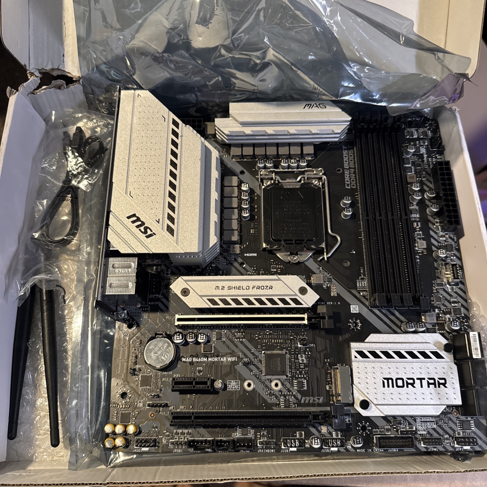 MSI MAG B460M MORTAR WIFI Intel 10th Gen LGA1200 DDR4 mATX Motherboard (Read)