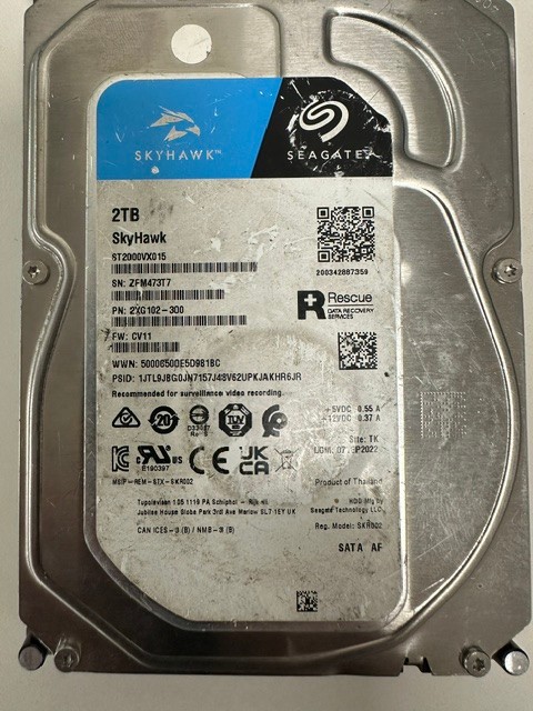 Seagate Skyhawk ST2000VX015 2TB HDD 3.5" SATA Hard Drive - USED