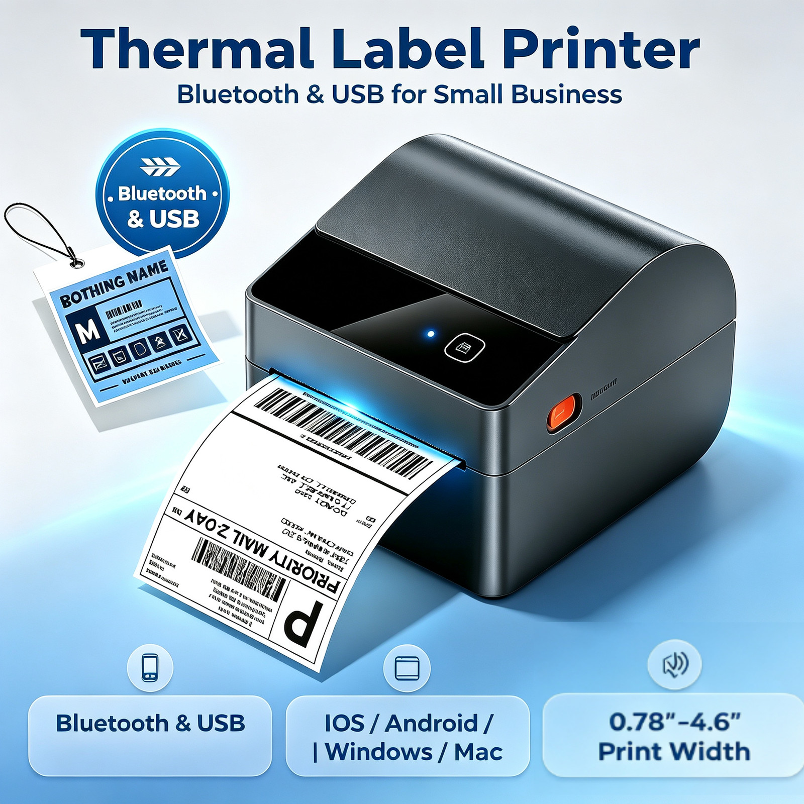2026 New Bluetooth Thermal Label 4x6 Shipping Label Printer for USPS UPS  FedEx