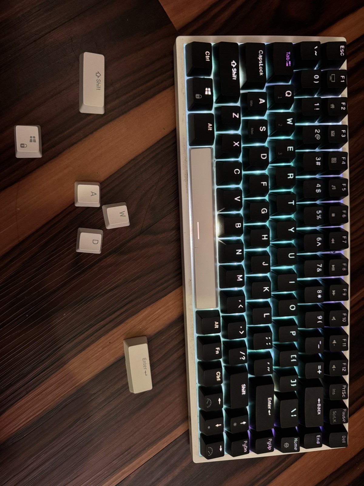 Modded RK84 Wireless RGB 75% Tri Mode Hot Swap-Akko Purple Switches