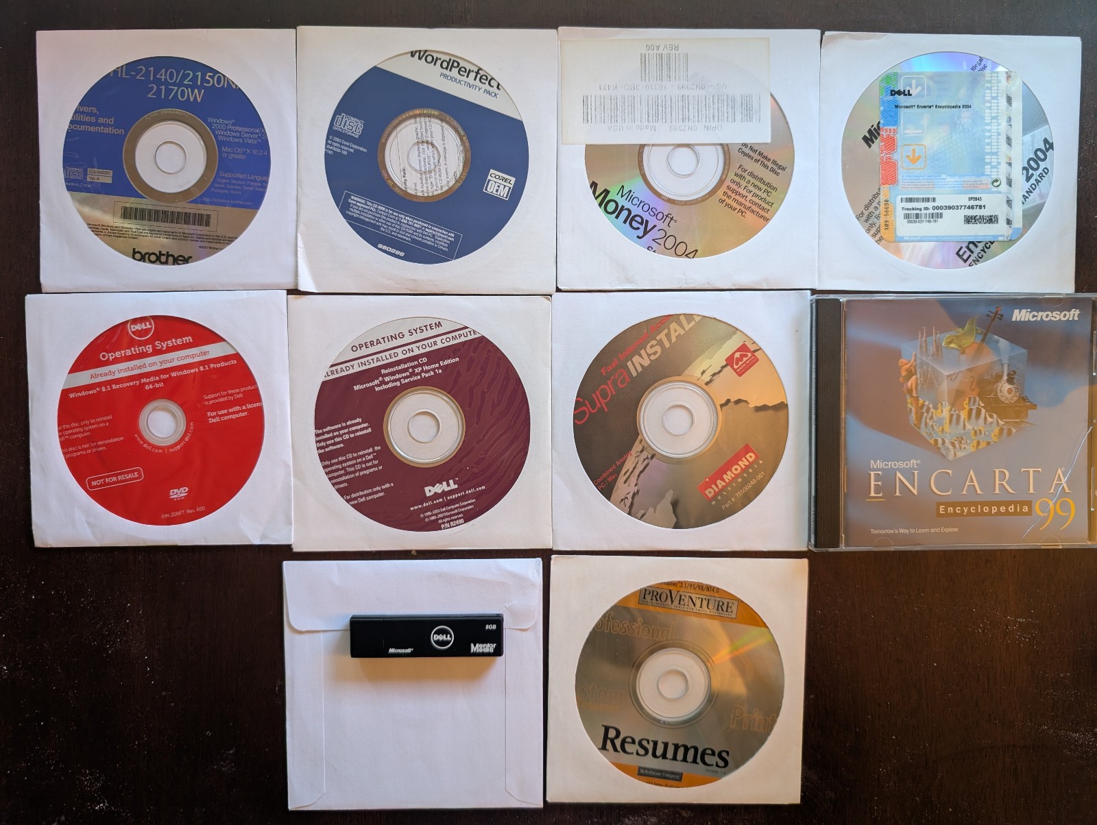 Lot of 10 Vintage Windows OEM CD-R Software -WinXP, Money, Office, Encarta, etc.