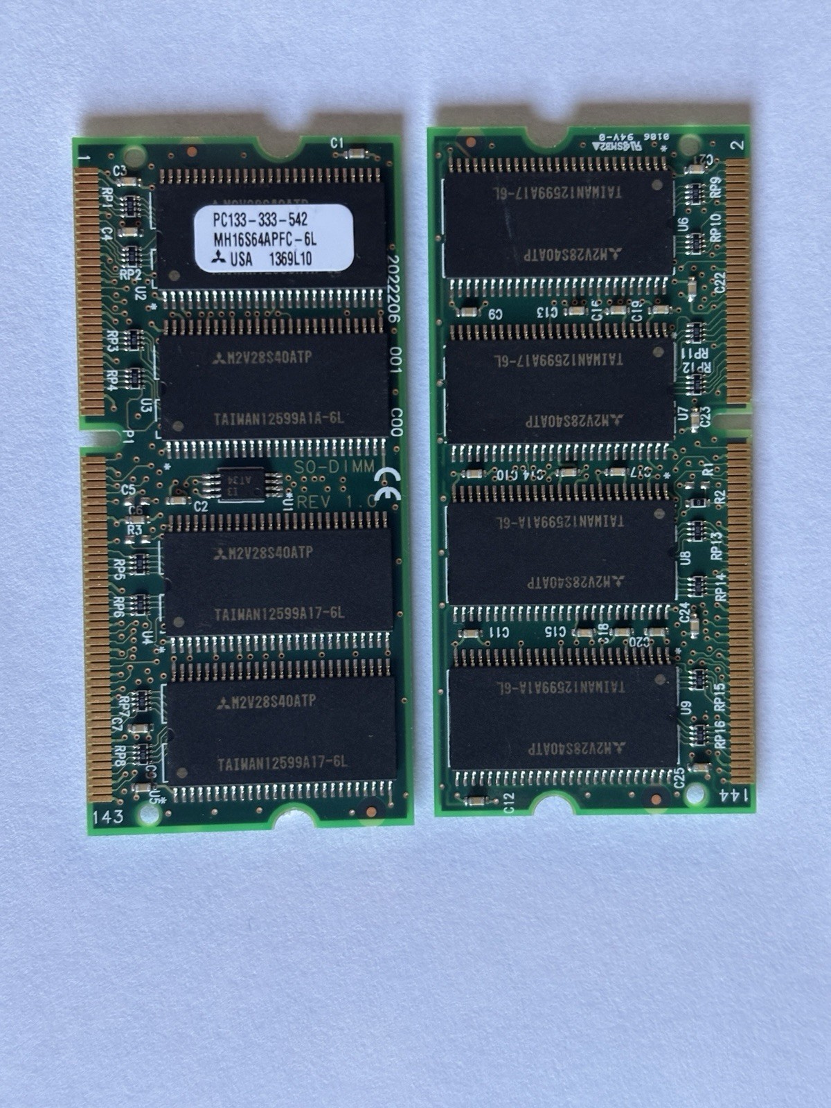 Mitsubishi 128MB (2x64MB) SDRAM SO-DIMM PC133 MH16S644APFC-6L