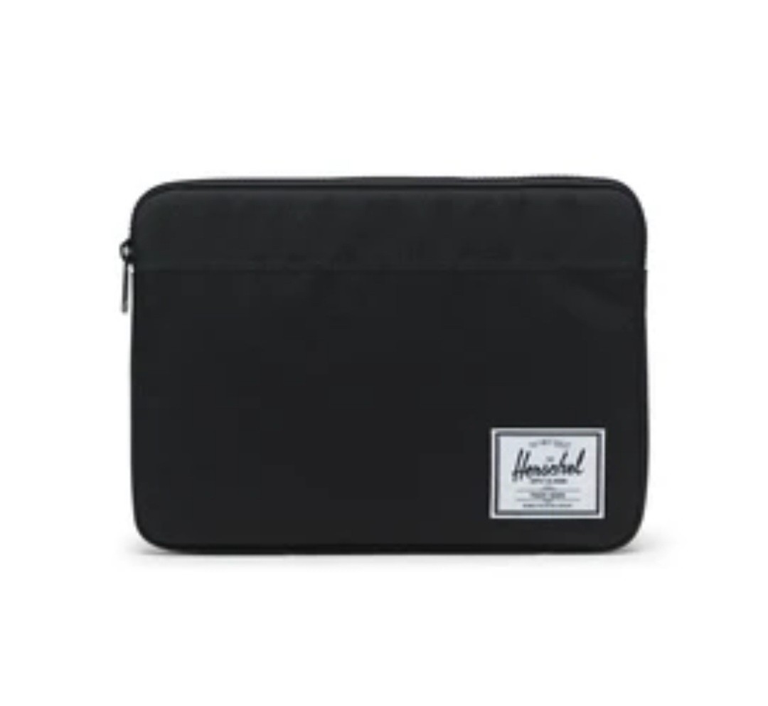 Herschel Supply Company Black 11"- 12" Electronics Tablet Sleeve Logo Patch NEW 