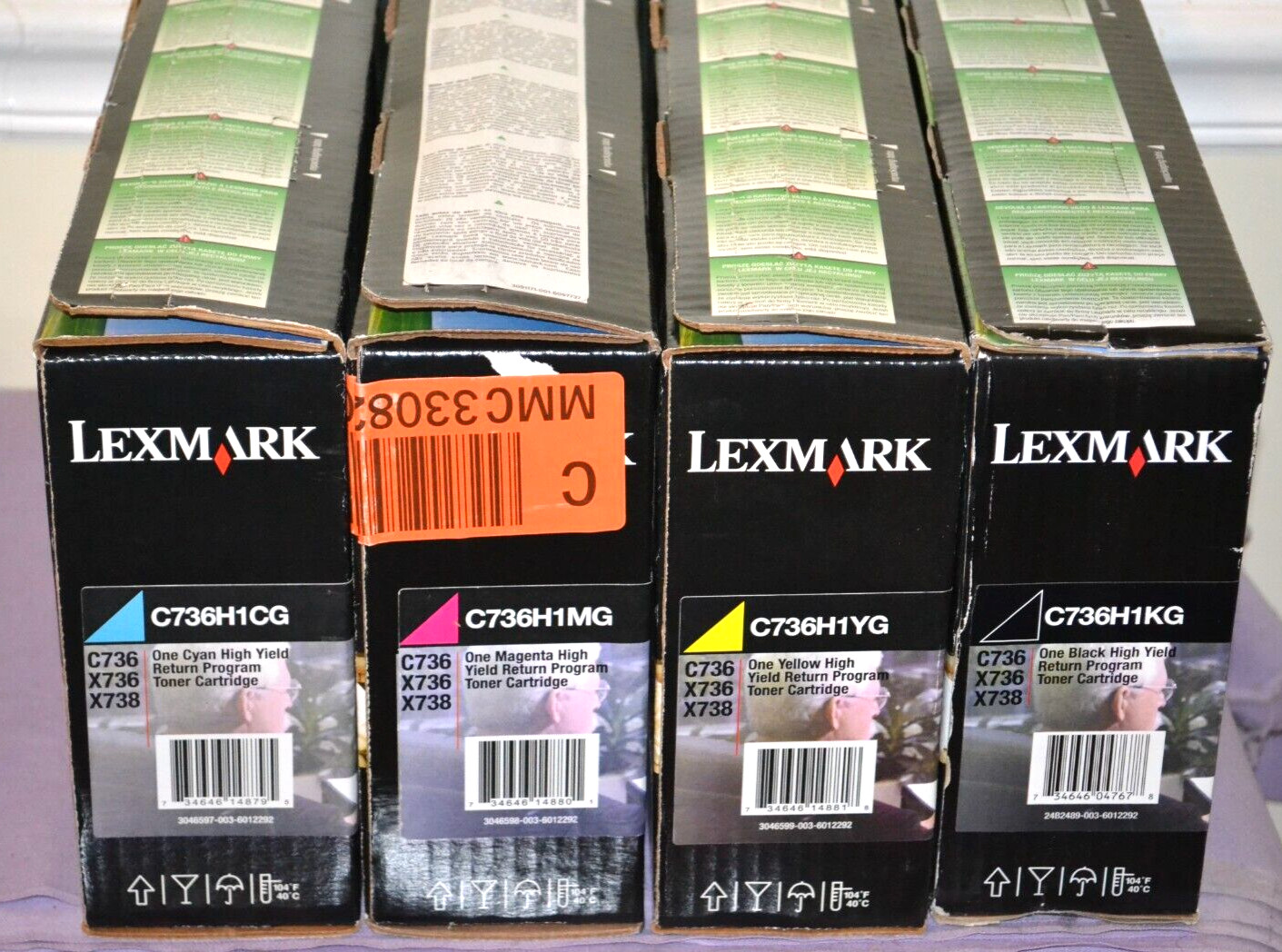 Set of 4 Lexmark C736H1CG C736H1MG C736H1YG C736H1KG (CYMK) Toner Cartridge--New
