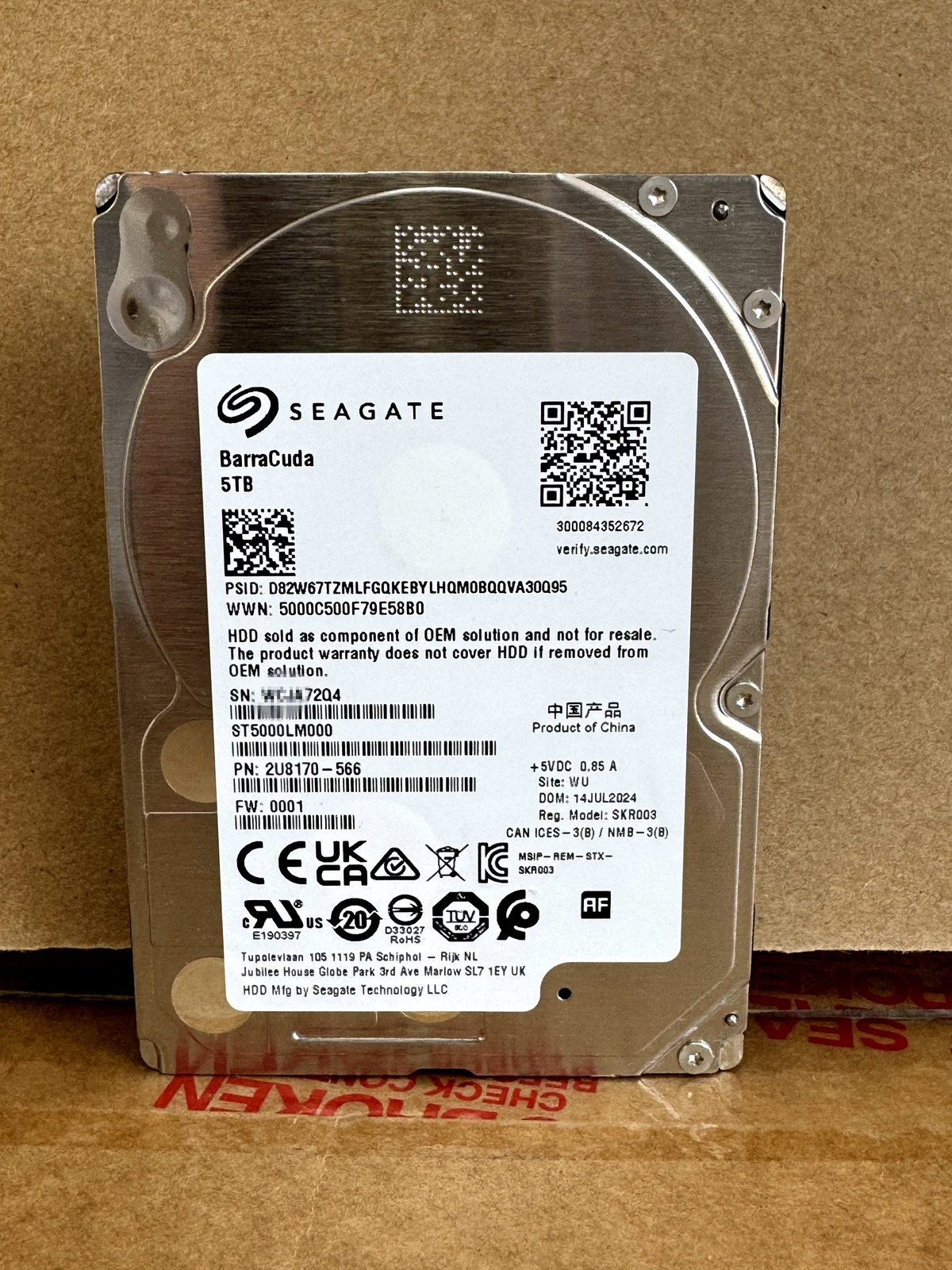 ST5000LM000 Barracuda SEAGATE 5TB 2.5 128MB SATA Hard Drive 100% Generic FW NEW