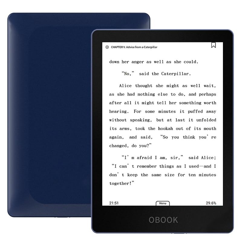 OBOOK6 eReader (64G), 6" 300ppi Glare-Display, Android, Adjusting Front Light...