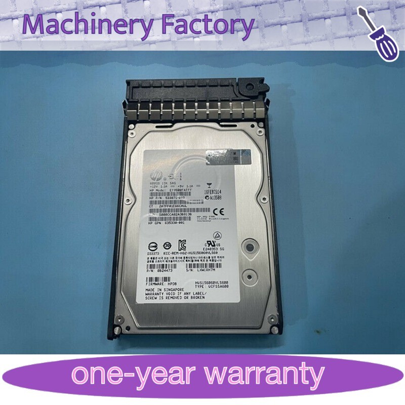 1PCS New AP872A HP EVA M6612 600GB 15K 6G 3.5INCH SAS HDD W/ Blank Tray