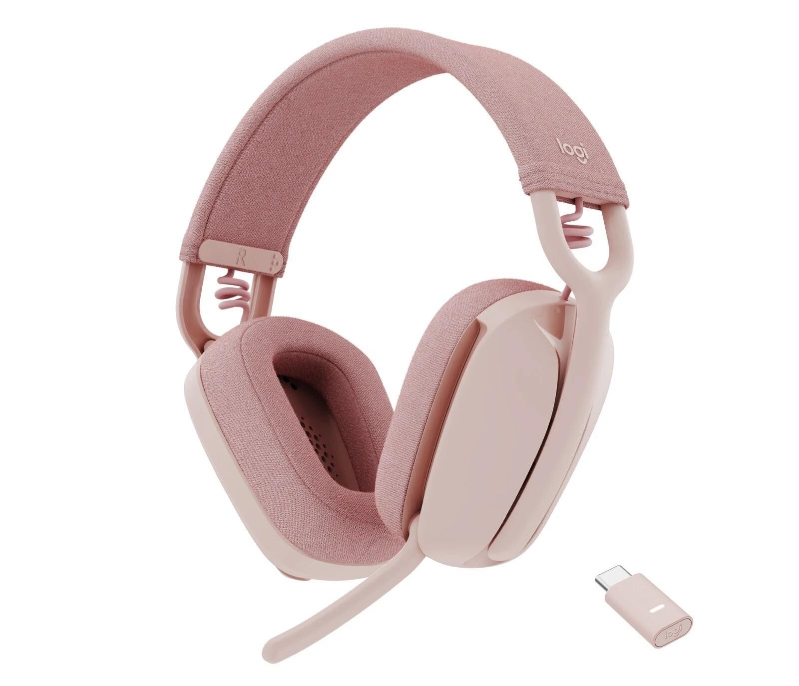 Logitech HEADSET Zone Vibe Wireless MS Headphones - ROSE