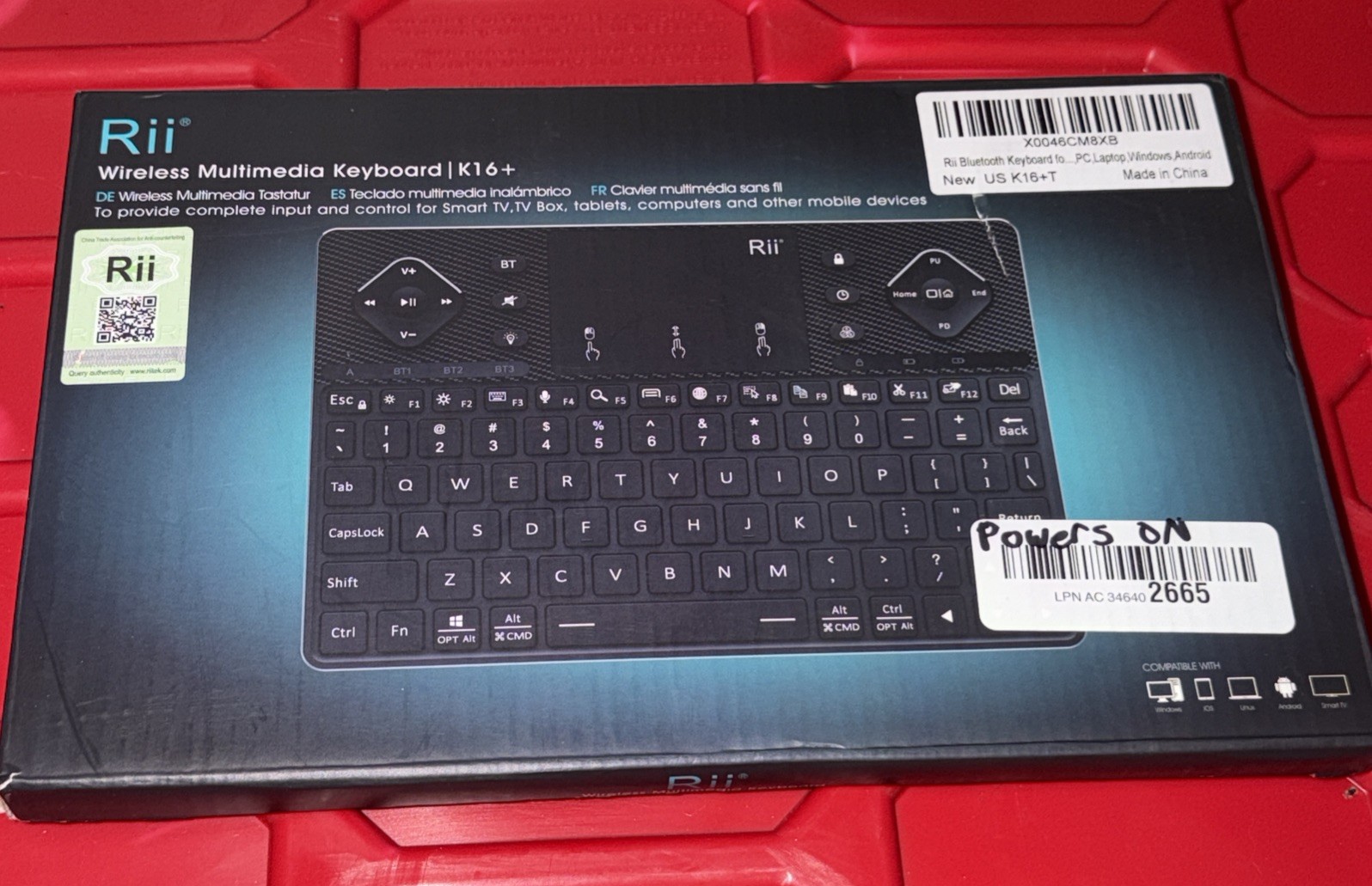 Rii K16+ Wireless Multimedia Keyboard