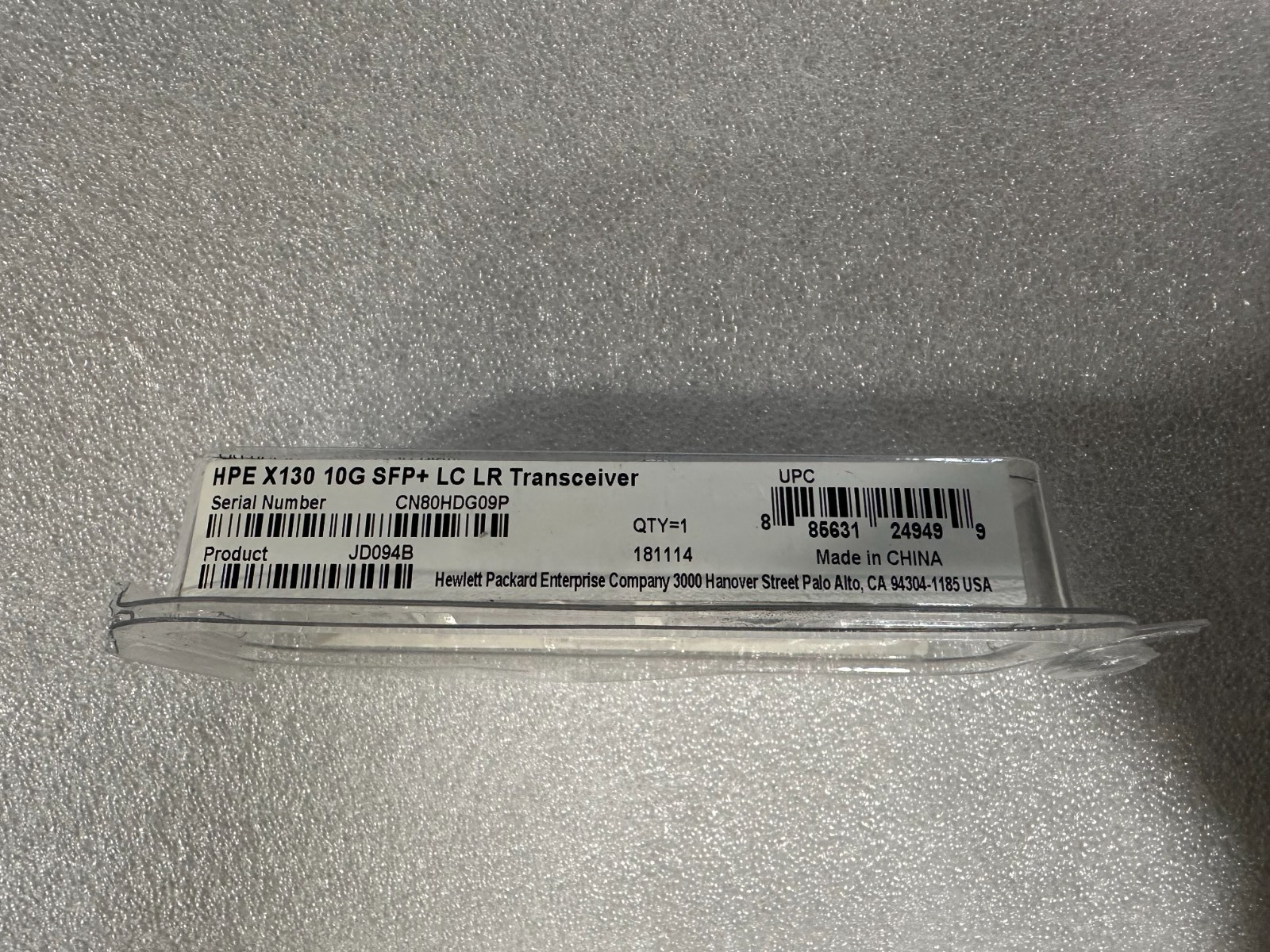JD094B I Brand New Sealed Genuine HPE X130 10G SFP LC LR XCVR