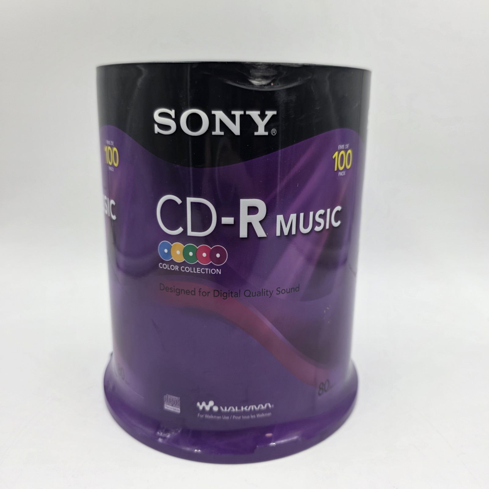 Sony CD-R Music Discs 80 min Color Collection Discs - 100CRM80RSX 100 Count New