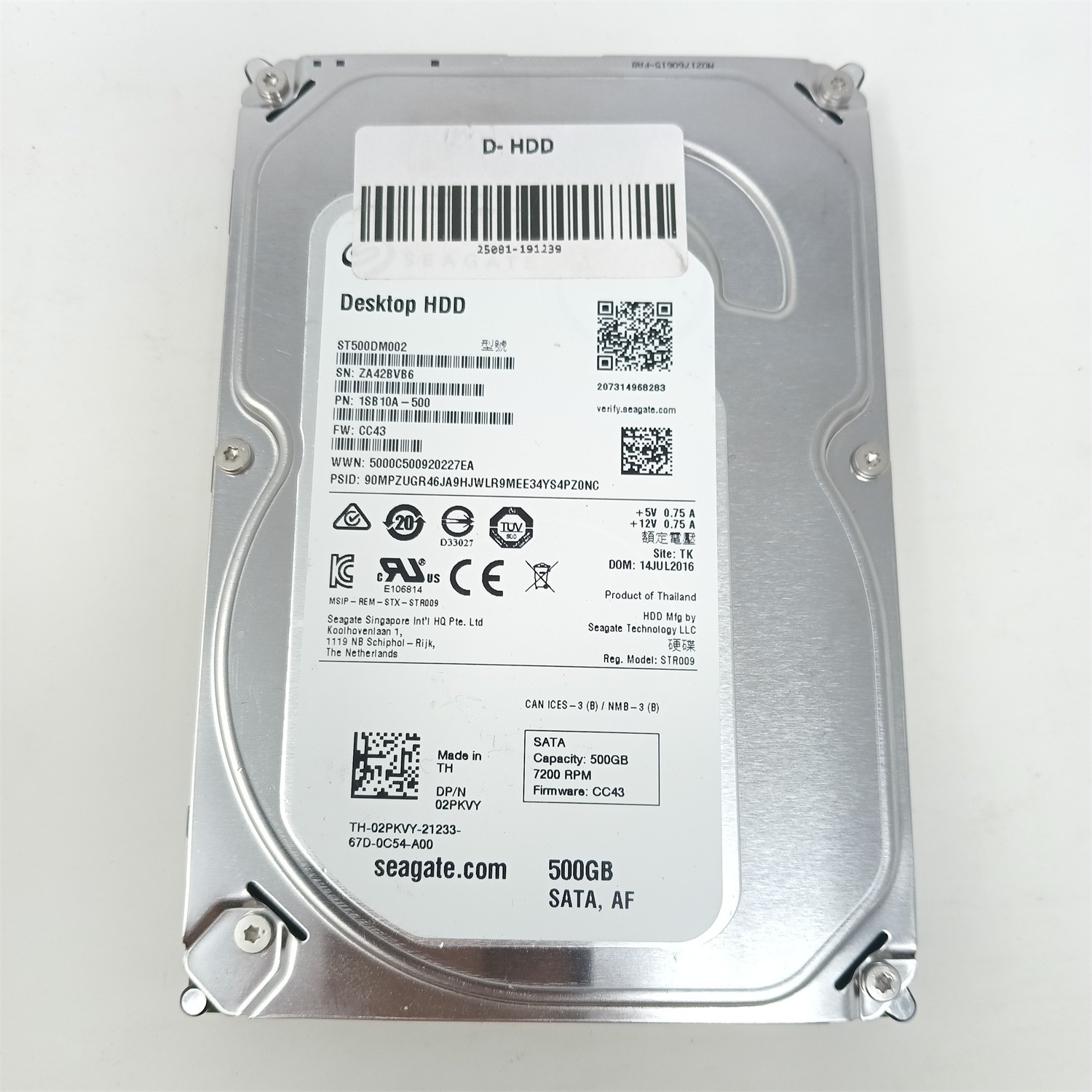 Seagate ST500DM002-1SB10A 500GB 3.5" SATA III HDD - Tested