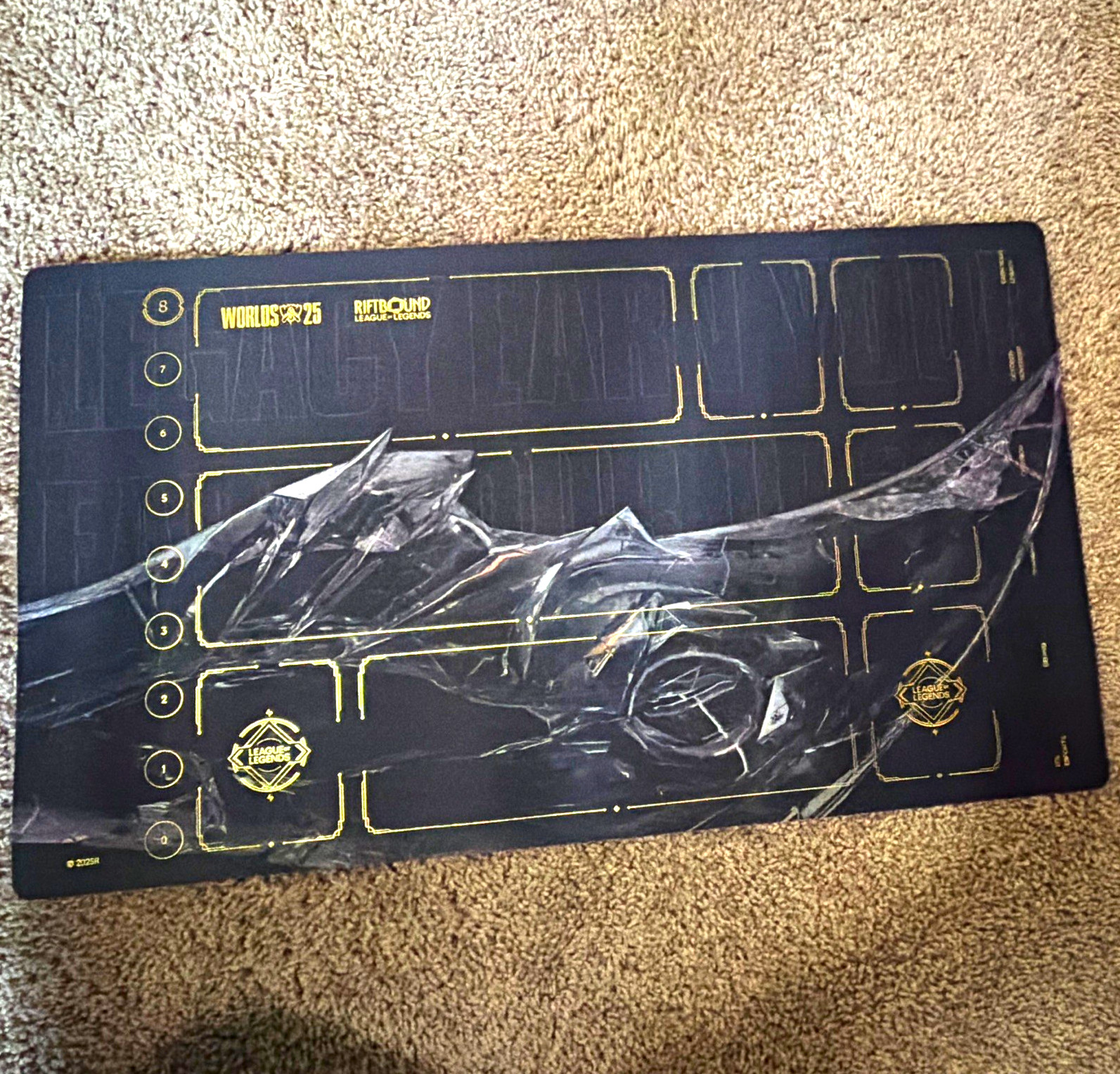 Riot Games League of Legends Worlds Desk Mat Large/XL Black Gold Gray