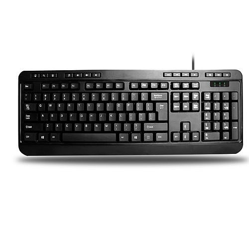 Adesso Spill-Resistant Multimedia Desktop Keyboard (USB) (AKB132UB)
