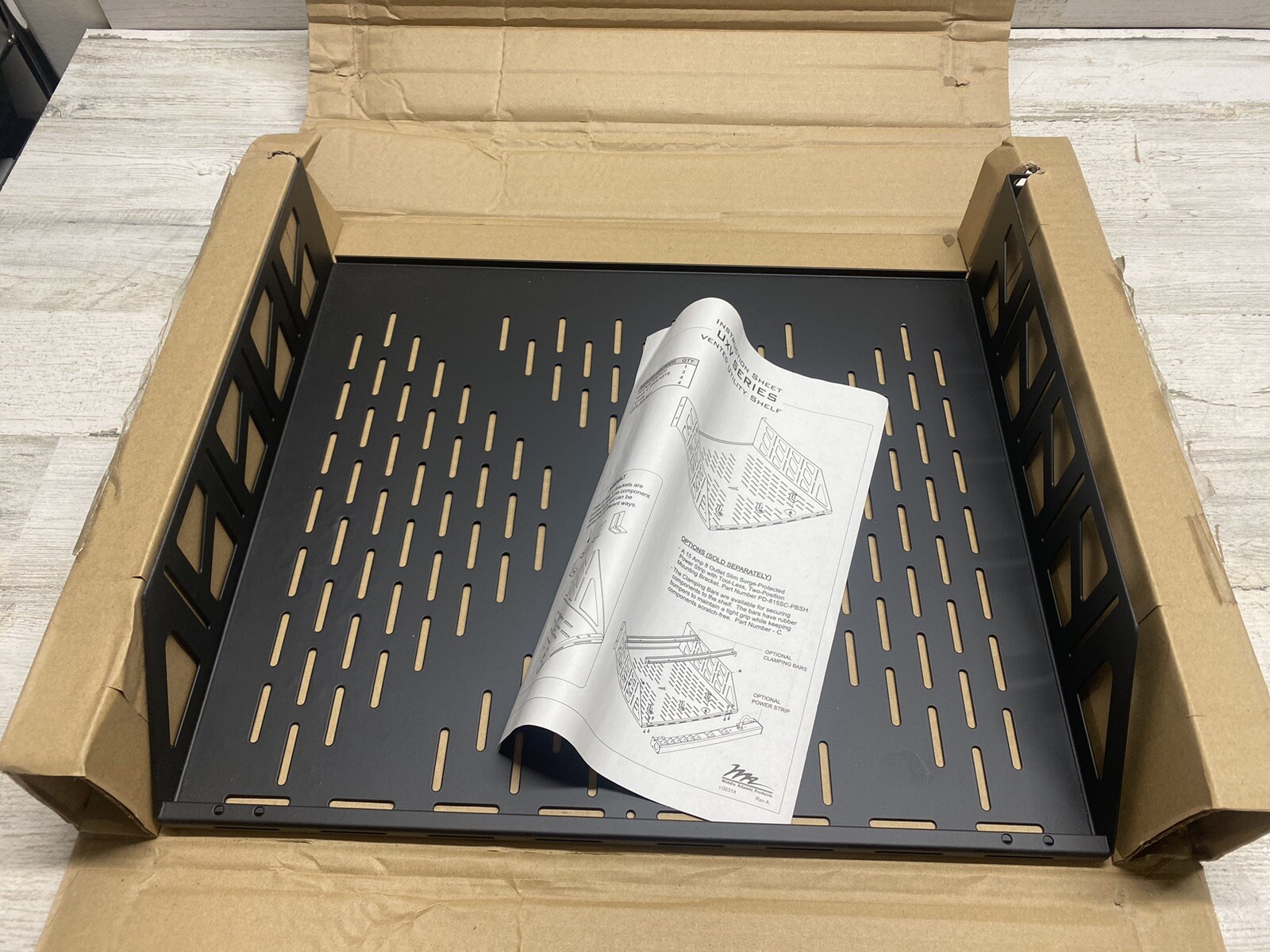 Middle Atlantic U2V 2 Space Vented Utility Shelf - 2 Space New