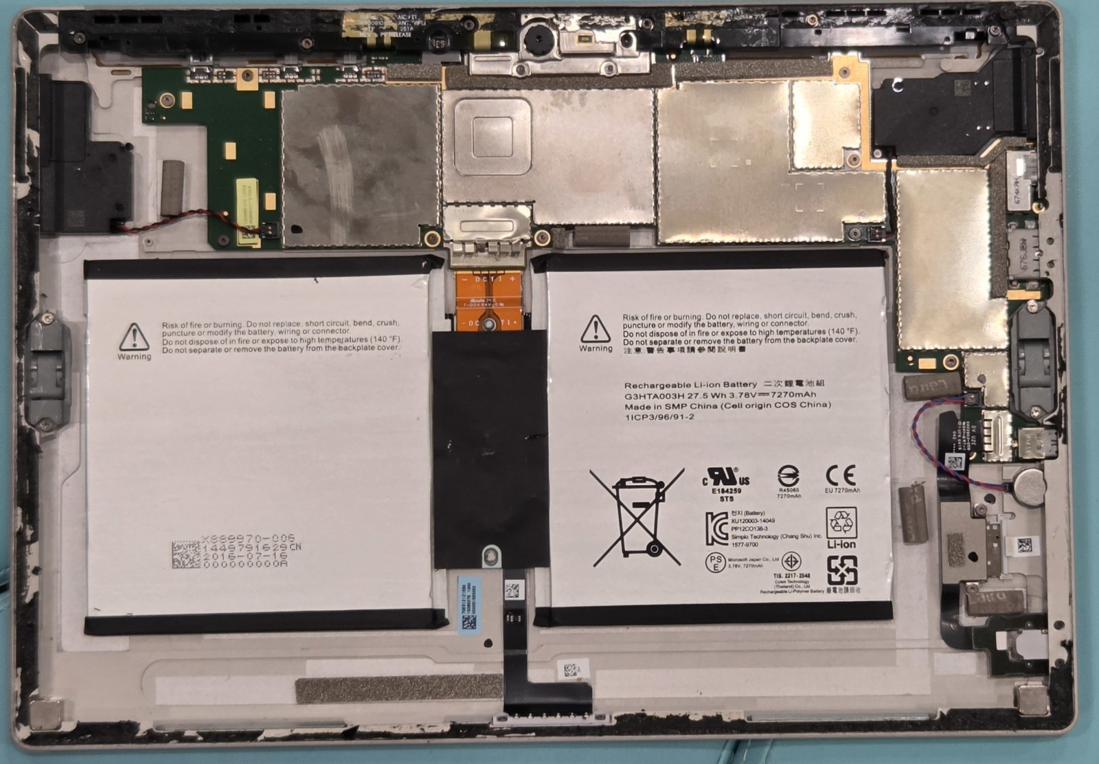 Microsoft Surface 3 1645 64GB - No Screen All Ports Damaged - As Is